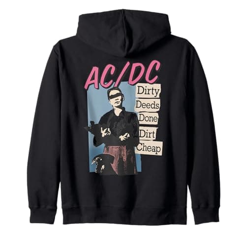 Image of Official AC/DC Dirty Deeds Done Dirt Cheap Rock Music Band Zip Hoodie