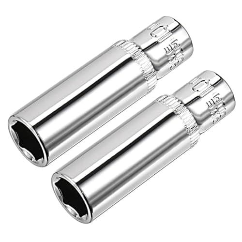 Image of TOP-VIGOR 2Pcs 1/4 Inch Drive 10mm 6-Point Deep Socket, Metric, Cr-V Drive Socket for Auto Repairing and Household