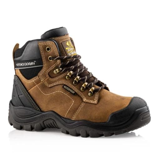 Image of Buckler Bsh009br Buckshot Dark Brown Lace Waterproof Safety Boots - Uk Sizes 6 -13 UK 9 (EU43)