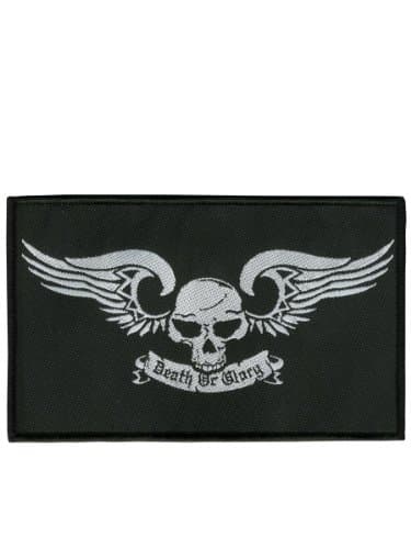 Image of Grindstore Art Patch featuring A Bat Winged Skull for Death or Glory 14x8.5cm