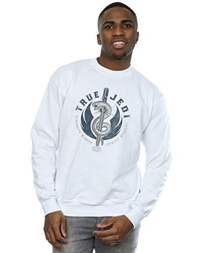 Image of Absolute Cult Star Wars The Rise Of Skywalker True Jedi Blue Men's Sweatshirt White Small