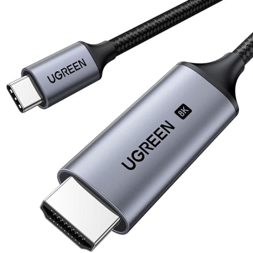 Image of UGREEN USB C to HDMI 2.1 Cable 8K@60Hz 4K@240/144/120Hz Type C Thunderbolt 5/4/3 HDMI HDR Lead Compatible with MacBook iMac Mac Mini iPad Pro iPhone 17 16 Galaxy Tab 10 S25 Surface XPS Pixel 10(2M)