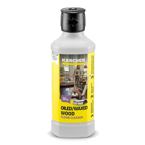 Image of Kärcher floor cleaning and care RM 535 for oiled and waxed wooden floors, for a streak-free, silk matt shine, 500ml concentrate makes 40l cleaning liquid when diluted -Packaging May Vary