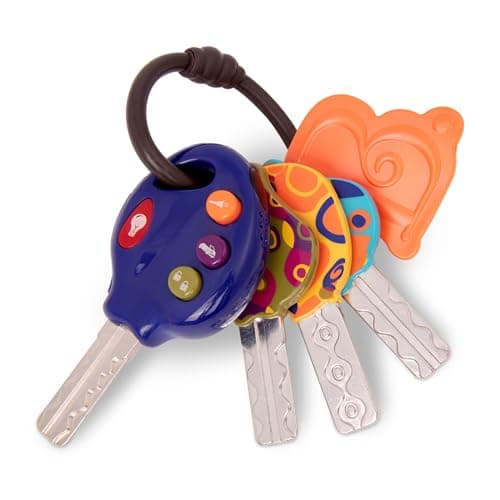 Image of B. toys – LucKeys – Blue – Pretend Play Toy Car Keys – Key Fob with Lights & Sounds – Interactive Baby Toy – Pretend Keys for Babies, Toddlers – 10+ Months
