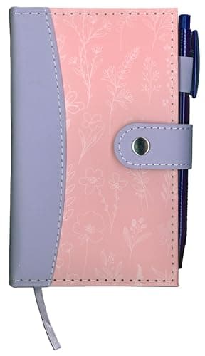 Image of Quickdraw Slim Notebook with Pen – Soft Touch Covers Wild Bloom Floral Designs – Small Lined Journal with 192 Pages – Pocket Sized Notepad for Women & Girls – 15cm x 9cm (Pink)