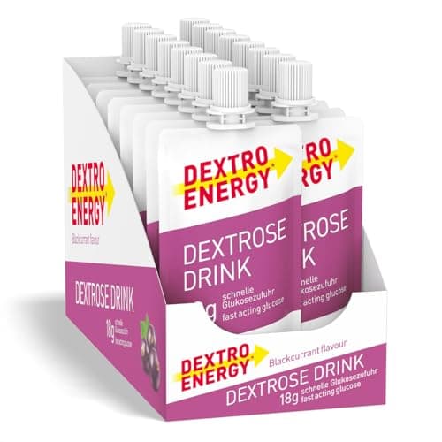 Image of Dextro Energy Blackcurrant Flavour Dextrose Drink | 18g of Fast Acting Glucose | Liquid alternative to Dextro Glucose Tablets | Ready to Drink, Easy to Consume and Re-Sealable | 50ml Pack of 16