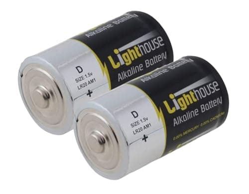 Image of Lighthouse BATD 14800 mAh LR20 Alkaline D Batteries - Multi-Colour (Pack of 2)