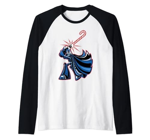Image of Star Wars Christmas Candy Cane Darth Vader Raglan Baseball Tee