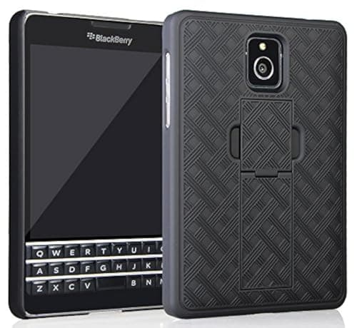 Image of Nakedcellphone Case for AT&T BlackBerry Passport, Black Kickstand Case Slim Hard Shell Cover for AT&T BlackBerry Passport (SQW100-3)