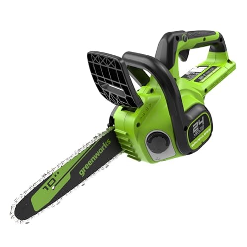 Image of Greenworks 24V 10in Cordless Chainsaw, 25cm Brushless Electric Battery Chainsaw with Automatic Oiler, 7.8m/s Chain Speed, Tool only