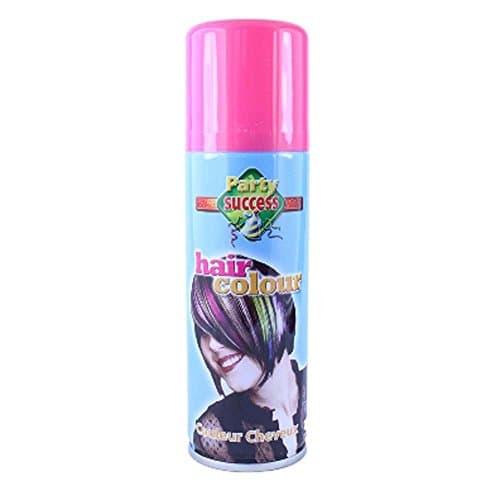 Image of HOT LOOK LDIES WOMENS MENS UNISEX FANCY DRESS NOVELTEY HAIR SPRAY WHITE BLACK YELLOW ORANGE PINK SILVER PURPLE RED GREEN BLUE 125ML (PINK)