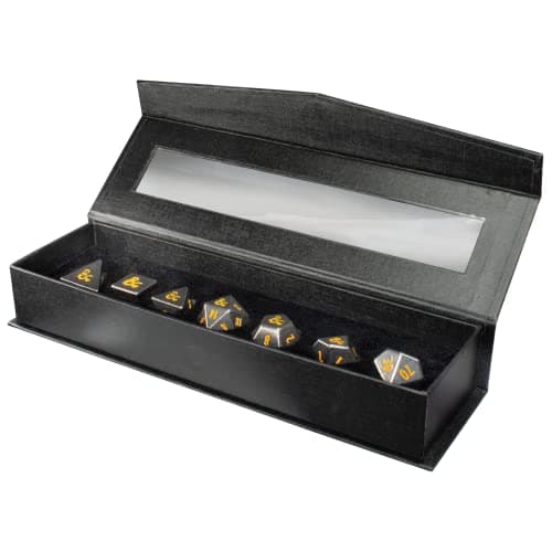 Image of Ultra PRO - Dungeons & Dragons: Heavy Metal Realmspace 7 RPG Dice Set - Ward Off Enemies on Your Next Adventure with A Commanding Roll, Great Gaming Dice for RPG Games