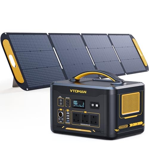Image of VTOMAN 1500W Portable Power Station with 200W Solar Panel - 828Wh LiFePO4 Battery Solar Generator with 1500W Constant-Power, PD 100W Type-C, Capacity Expandable to 2376Wh for Camping, Off-grid, Backup
