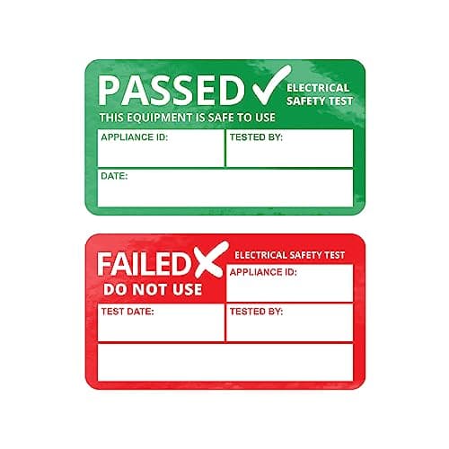 Image of PAT Testing Stickers Passed or Failed Electrical Safety PAT Test Labels - Water Resistant Tear Proof Vinyl Durable Self Adhesive Labels for Portable Appliance Testing (Passed, Pack of 50)