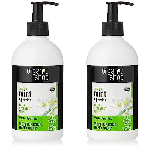 Image of Organic Shop Mint and Jasmine Moisturising Hand Soap, 500 ml (Pack of 2)