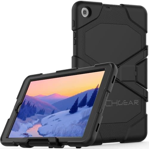 Image of TECHGEAR G-SHOCK Case Fits Samsung Galaxy Tab A 10.1" 2019 (SM-T510 / SM-T515) Tough Rugged HEAVY DUTY Armour Shockproof for Survival with Stand - Kids Schools Builders Workman Cover - BLACK
