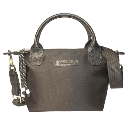 Image of Designer Mini Tote Bag for Women - Lightweight Crossbody Purse with Adjustable Dual Straps (2-Way Carry), Black, Mini