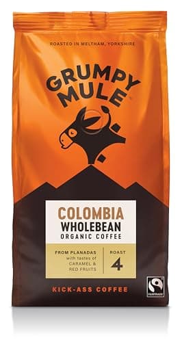 Image of Grumpy Mule Colombia Planadas Organic (Whole Coffee Beans) with notes of Caramel and Red Fruits 200g