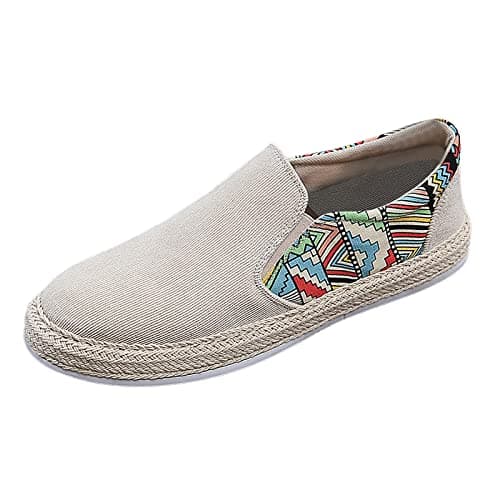 Image of Mens Shoes Size 6 Low-Top Sneakers Casual Canvas Sneaker Casual Flat Gym Shoe Men Trainers Slip On Canvas Pumps Beige