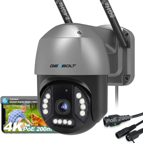Image of GENBOLT [DC&PoE] 4K WiFi Security Camera Outdoor, 8MP Floodlight Home Surveillance CCTV IP Camera with Color Night, Auto Tracking Human/Vehicle Detection Pan Tilt 4X Digital Zoom (2.4&5GHz)