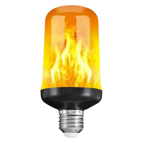 Image of Kopinma E27 Flame Light Bulb, LED Flame Effect Bulb, Flickering Decorative Realistic Fire Lamps, LED Lights Outdoor Garden for Christmas Halloween Festival Garden Decoration, Black