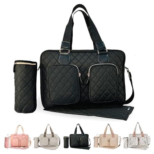 Image of My Babiie Billie Faiers Black Quilted Deluxe Baby Changing Bag, XL