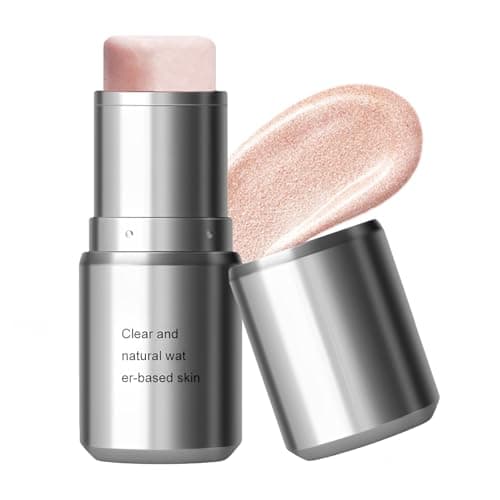 Image of Highlighter Stick, Natural Dewy Champagne Face Highlighter Contour Stick for Glass Skin Glow Balm, Makeup Lightweight Stick, Buildable Travel-Ready and Retractable