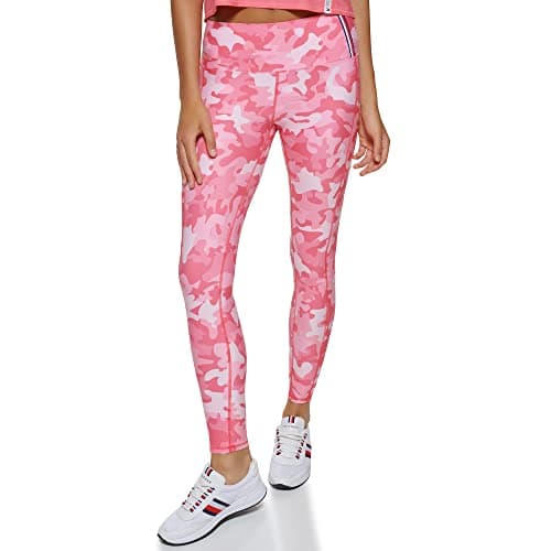 Image of Tommy Hilfiger Women's Printed High Rise Performance Legging, Pink Camo, Large