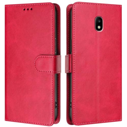 Image of Compatible with Samsung Galaxy J7 (2017) J730 PU Leather Phone Cover,Compatible with Samsung Galaxy J7 Pro (2017) Card Slots Flip Stand Wallet Case QH