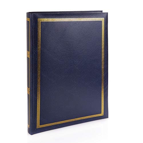 Image of Kenro Sonata Series Navy Blue Faux Leather Photo Album with 50 Self Adhesive Pages Fits 200 Photos 6x4 inch/10x15cm - NR101UE