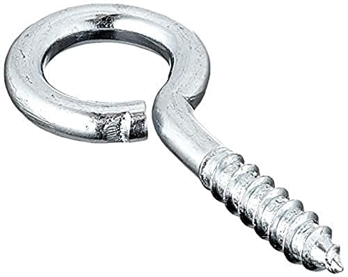Image of Merriway BH00106 (12 Pcs) Zinc Plated Screw-In Eye Steel, 55 mm (2.1/8 inch) - Pack of 12 Pieces