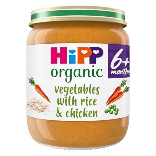 Image of HiPP Organic Vegetables with Rice & Chicken Baby Food Jar 6+ Months 125g (Pack of 6)