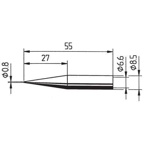 Image of ersa 842 SD Soldering Iron tip Pencil Shape, Extended Tip Size 0.8 mm Content 1 pc(s)