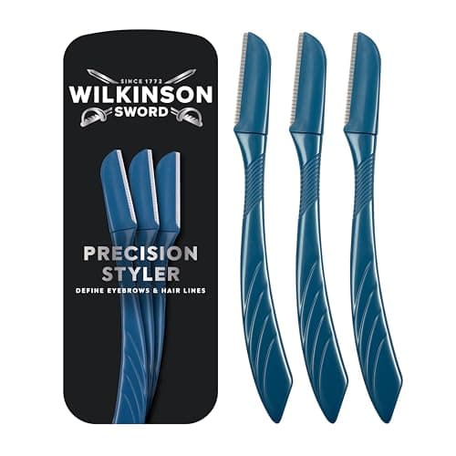 Image of WILKINSON SWORD Barber's Style Precision Styler for Men, Pack of 3, For Facial & Eyebrow Hair Remover, Premium Quality Blades, With Cap For Precise Styling,
