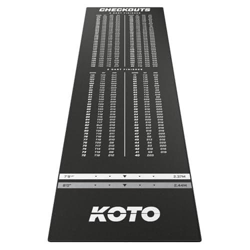 Image of KOTO - Carpet Checkout Black 285 x 80 cm, Incl. Score Indicator, Non Slip Carpet Darts Mat, Professional Dart Mat, PRedect Floor & Darts