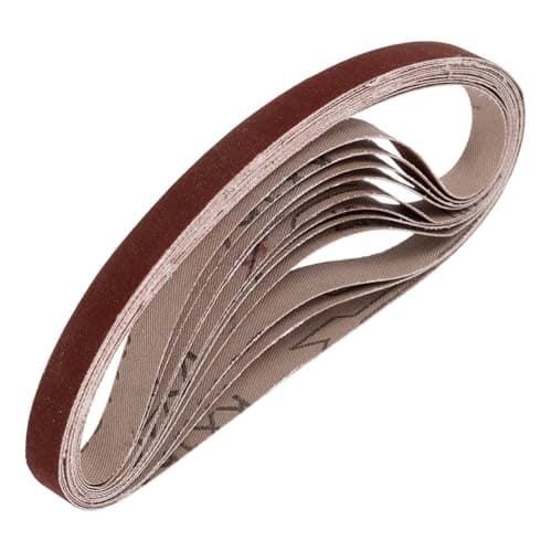 Image of sourcing map 13mm x 457mm Sanding Belts, 24 Pcs 400 Grits Aluminum Oxide Abrasive Belt Sander File Belt for Woodworking, Metal Polishing, Knife Sharpener