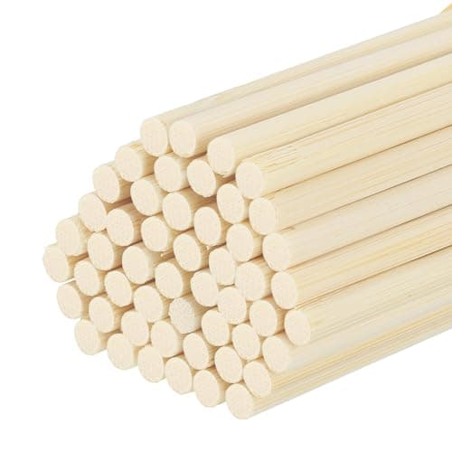 Image of sourcing map Wooden Dowel Rods,50cm/20 Round Dowel Rod Wood Sticks,4mm/0.16" Bamboo Stick for Arts Crafts, Photo Booth Props, DIY Building Model,50 Pack