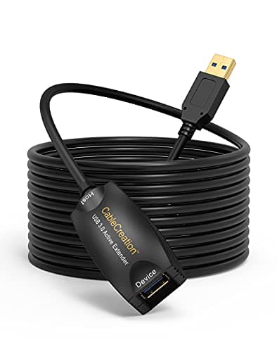 Image of CableCreation Active USB 3.0 Extension Cable, 5 m USB Male to Female Cable with Signal Amplification Compatible with Oculus Rift/Quest/Quest 2 VR/Link, Valve Index VR, Xbox One, Printers etc. Black