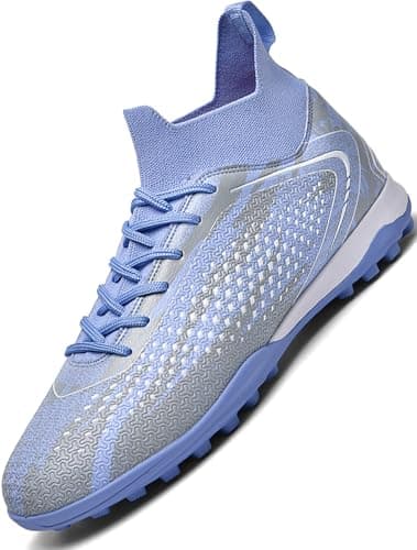 Image of Donbest Boys Football Boots Kids Football Shoes AG FG Cleats Astro Turf Trainers Professional Spikes Competition Soccer Shoes,Purple4,EU38