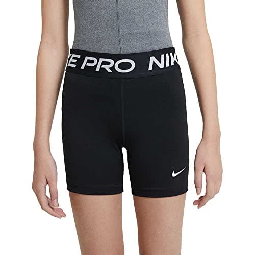 Image of NIKE Girls Pro Shorts, Black/(White), S Infant UK EU