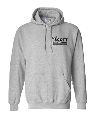 Image of Keith Scott Grey Hooded Sweat One Tree Hill Body Shop Adult Hoodie