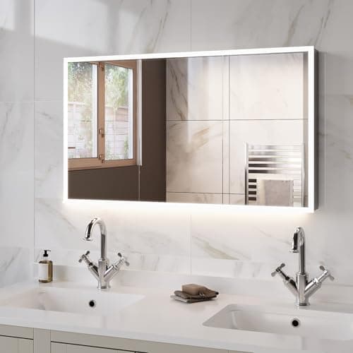 Image of Ursa Triple Door Chrome Mirrored Bathroom Cabinet with Lights Bluetooth Speaker & Demister 1200 x 700mm