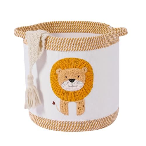 Image of Tidelit Baby Kids Laundry Basket for Hampers, Blanket Baskets Baby Toy Basket Kids Toy Storage Box for living Room Kids Bedroom, Cute Lion Nursery Laundry Baskets