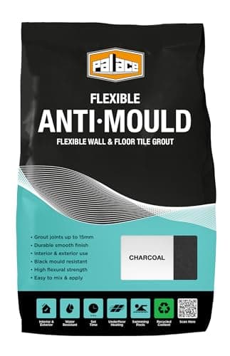 Image of Anti-Mould Tile Grout Charcoal 3KG - Water-Resistant Grout for Bathroom & Kitchen Wall and Floor Tiles