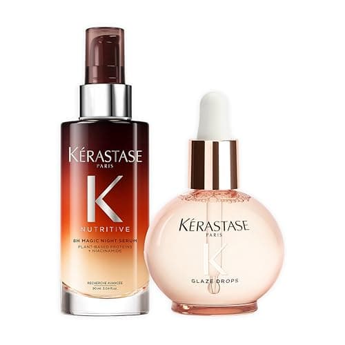 Image of Kerastase DUO Nutritive 8H Magic Night Serum With Niacinamide For Dry Hair 90ml & Gloss Absolu High-Gloss Lightweight Oil 45ml