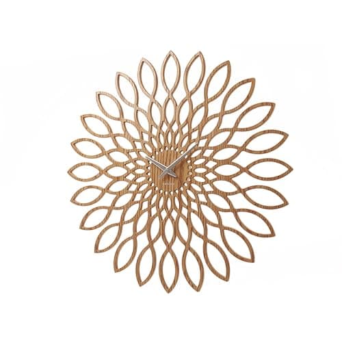 Image of Karlsson Sunflower MDF Wood Finish Wall Clock
