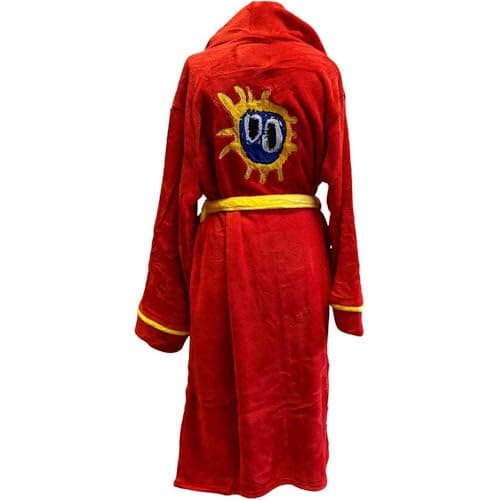 Image of Rock Off Primal Scream Unisex Bathrobe: Screamadelica - Large - X Large/Red/Unisex