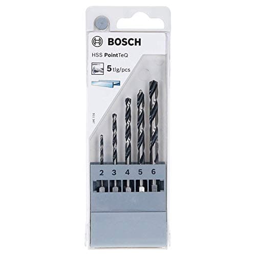 Image of Bosch Professional 5pc PointTeQ Hex Drill Bit Set (for Metal, Ø: 2-6 mm, Total Length: 60-98 mm, ¼’’ Hex Shank, Accessory for Impact Drivers and Drill Drivers)