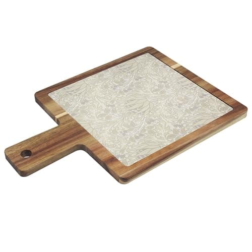 Image of The Leonardo Collection William Morris Artichoke Acacia Board – Decorative Wooden Serving Board for Festive Dining, Cheese, Snacks, Chopping and Kitchen Gift with Seasonal Design