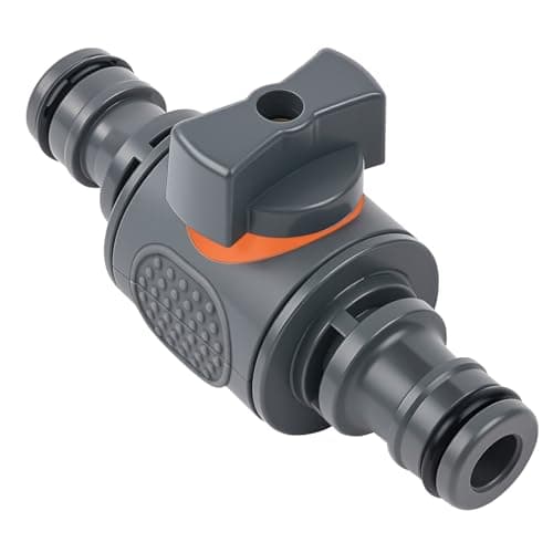 Image of flintronic Double Male Hose Connectors, 1/2" double male Hose-End Connector with Valve, Plastic hose end connector Extender, for Join Garden Hose-Pipe Tube and Irrigation System (Gray)